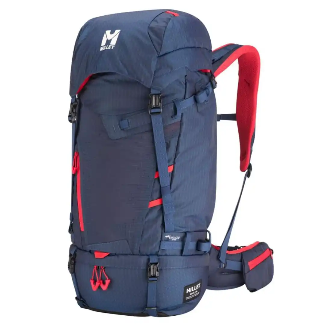 Mochila técnica de montaña Millet Gravic con correas de fijación para esquís y raquetas de nieve