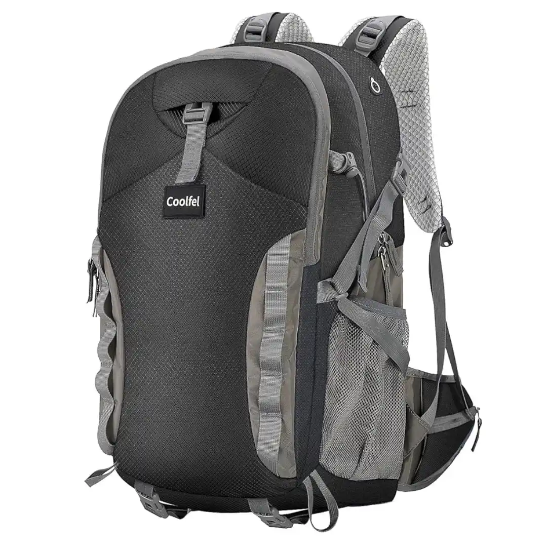 Mochila plegable Coolfel 40 litros con bolsillo trasero de PVC para separar ropa mojada