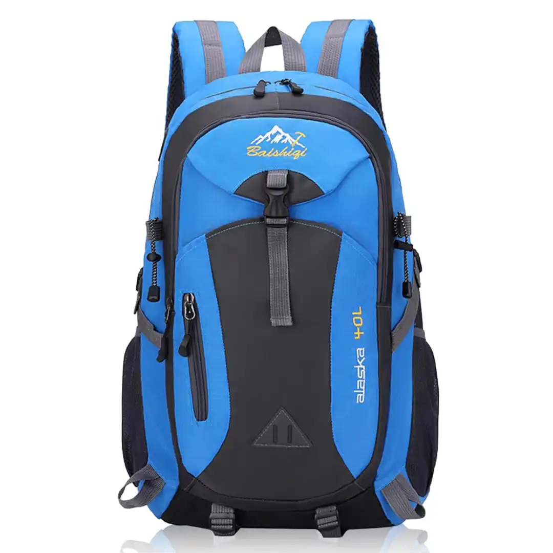 Mochila Auirshiky 40 litros con tres bolsillos frontales con cremallera y tiras de seguridad reflectantes