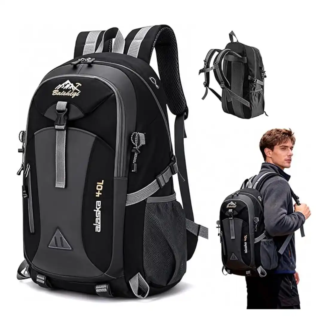 Mochila resistente Flamint 40 litros fabricada en tejido Oxford con correas inferiores para saco de dormir