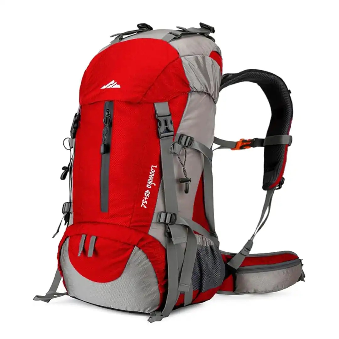 Mochila de senderismo Loowoko 50 litros con correas ergonómicas en forma de S y compartimento para saco de dormir