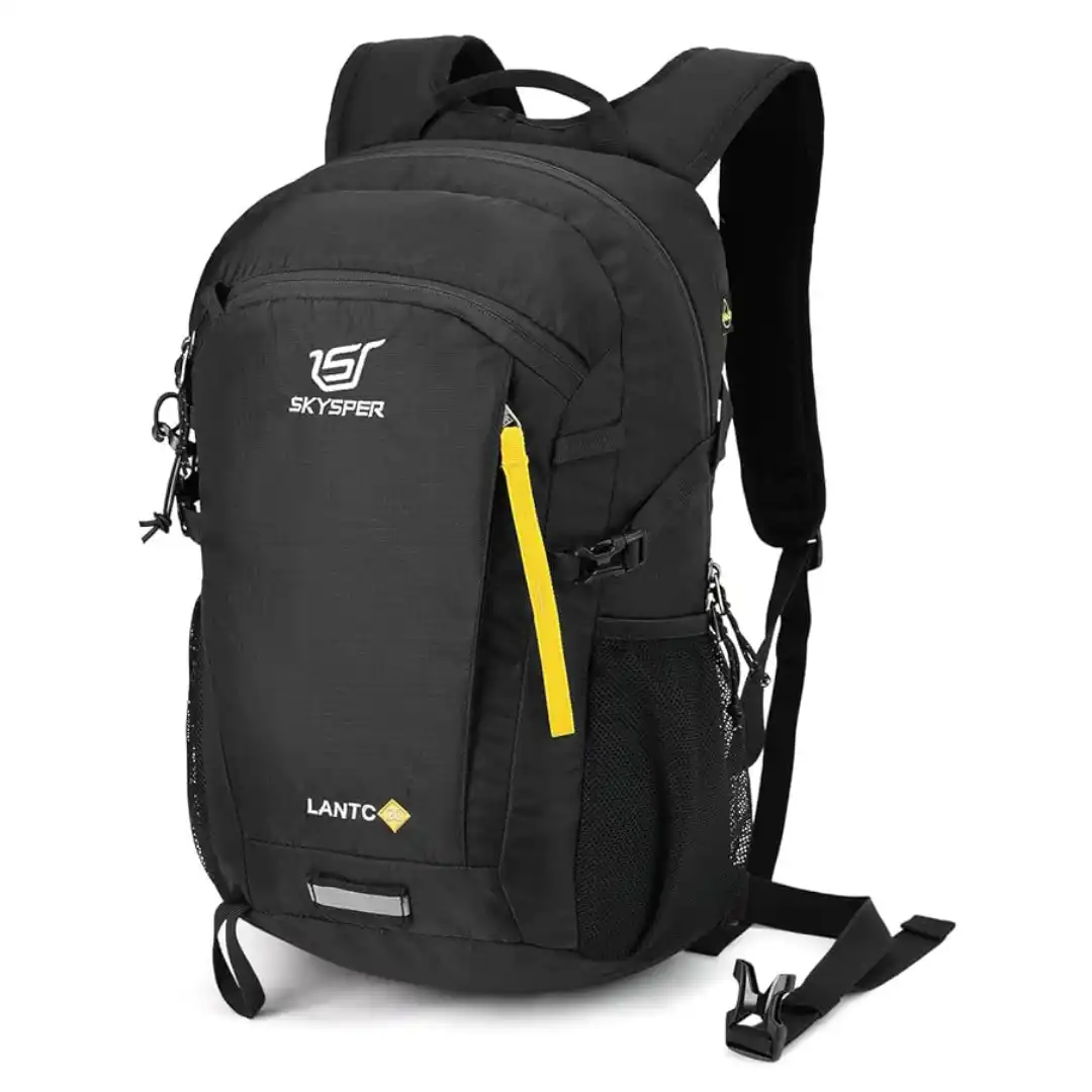 Mochila de senderismo SKYSPER 20 litros con guía de seguridad SOS y cinturón desmontable