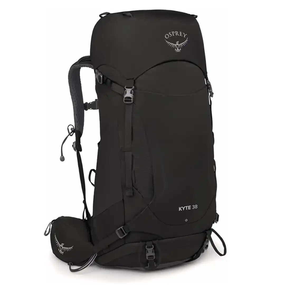 Mochila técnica de senderismo Osprey Kyte con sistema porta bastones Stow-on-the-Go y funda de lluvia